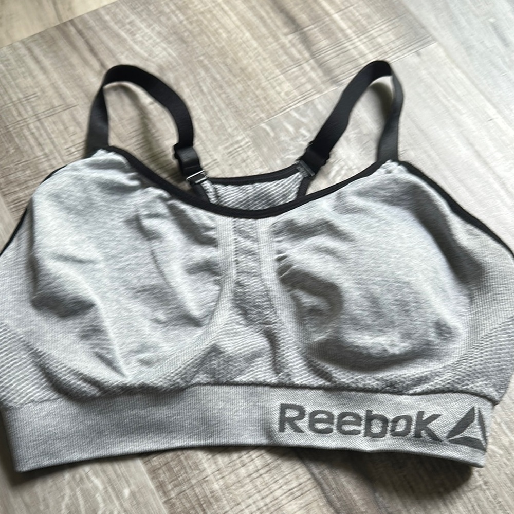 Reebok Gray Sports Bra with Racerback Design